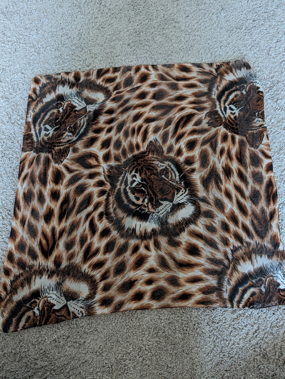 Vintage Tiger Scarf 22 1/2 "X 22 1/2"